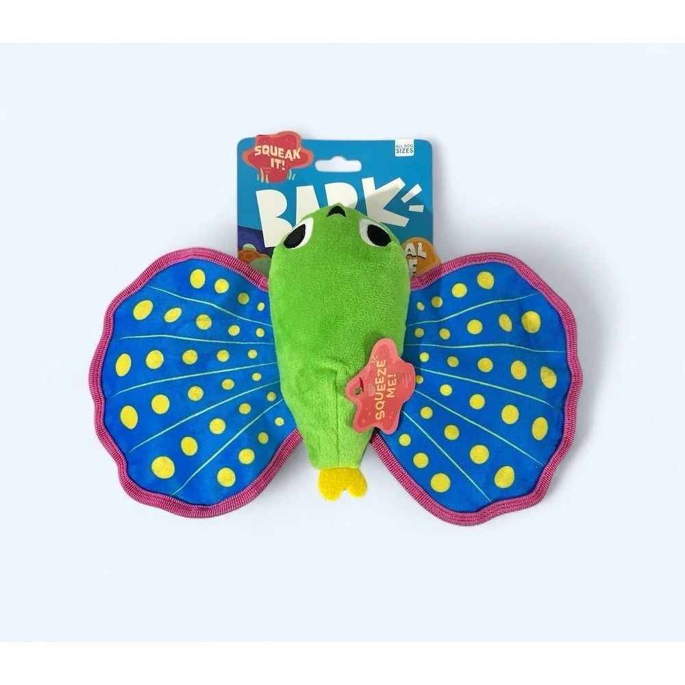Bark‎ Box Freddy Flying Fish M-L Dog Toy Crinkle Squeaker Barkbox